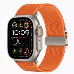Curea Tech Protect Nylon Clasp compatibila cu Apple Watch 6/7/8/9/10/SE/Ultra 1/2, 44/45/46/49mm, Orange 3 - lerato.ro