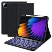 Husa cu tastatura Tech-Protect Smartcase Pen compatibila cu Xiaomi Pad 7 / Pad 7 Pro, Cablu USB-C inclus, Black