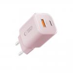 Incarcator retea TECH-PROTECT NCM33, USB/USB-C, Quick Charge 3.0, Power Delivery 33W, Roz 2 - lerato.ro