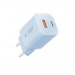 Incarcator retea TECH-PROTECT NCM33, USB/USB-C, Quick Charge 3.0, Power Delivery 33W, Albastru 2 - lerato.ro