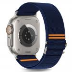 Curea Tech Protect Nylon Slip compatibila cu Apple Watch 6/7/8/9/10/SE/Ultra 1/2, 44/45/46/49mm, Bleumarin 2 - lerato.ro