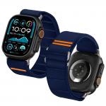 Curea Tech Protect Nylon Slip compatibila cu Apple Watch 6/7/8/9/10/SE/Ultra 1/2, 44/45/46/49mm, Bleumarin 3 - lerato.ro