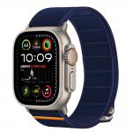 Curea Tech Protect Nylon Slip compatibila cu Apple Watch 6/7/8/9/10/SE/Ultra 1/2, 44/45/46/49mm, Bleumarin 5 - lerato.ro