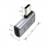 Adaptor unghiular TECH-PROTECT UltraBoost AA01, USB-C tata - USB-C mama, 100W, Gri 3 - lerato.ro