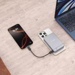 Baterie externa cu suport TECH-PROTECT LifeMag PB15 10000 mAh, Compatibila MagSafe, 15W, Cablu USB-C 30cm, Gri 9 - lerato.ro