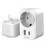 Adaptor retea Tech-Protect TA100, Priza UK la EU, 2500W, 2.4A, Alb 4 - lerato.ro