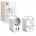 Adaptor retea Tech-Protect TA100, Priza US la EU, 2500W, 2.4A, Alb 3 - lerato.ro