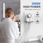 Adaptor retea Tech-Protect TA100, Priza US la EU, 2500W, 2.4A, Alb 5 - lerato.ro