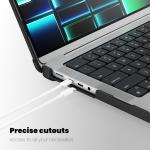 Carcasa laptop Tech-Protect SmartShell Pro compatibila cu MacBook Pro 14 M1 / M2 / M3 / M4 / M5 (2021-2025), Transparent / Negru 7 - lerato.ro
