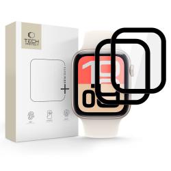 Set 2 folii sticla Tech-Protect Glass Flex Plus compatibile cu Apple Watch 4/5/6/SE, 40mm, Negru