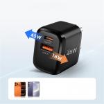 Incarcator retea Tech-Protect NCA45W-GAN, 1x USB-C, 1x USB-A, Power Delivery 45W, Negru 10 - lerato.ro