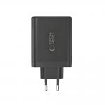 Incarcator retea Tech-Protect NC140W-GAN, 3x USB-C, 1x USB-A, Power Delivery 140W, Negru 5 - lerato.ro