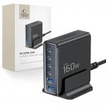 Incarcator retea Tech-Protect DC160W-GAN, 4xUSB-C, 2xUSB-A, 160W, 3A, Quick Charge 3.0, Negru 3 - lerato.ro