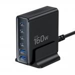 Incarcator retea Tech-Protect DC160W-GAN, 4xUSB-C, 2xUSB-A, 160W, 3A, Quick Charge 3.0, Negru 2 - lerato.ro