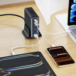 Incarcator retea Tech-Protect DC160W-GAN, 4xUSB-C, 2xUSB-A, 160W, 3A, Quick Charge 3.0, Negru 6 - lerato.ro