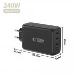 Incarcator retea Tech-Protect NC240W-GAN, 3x USB-C, 1x USB-A, Power Delivery 240W, Negru 6 - lerato.ro