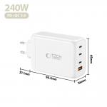 Incarcator retea Tech-Protect NC240W-GAN, 3x USB-C, 1x USB-A, Power Delivery 240W, Alb 6 - lerato.ro