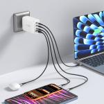 Incarcator retea Tech-Protect NC240W-GAN, 3x USB-C, 1x USB-A, Power Delivery 240W, Alb 8 - lerato.ro