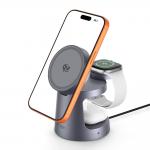 Statie de incarcare 3 in 1 Tech-Protect QI2.2-25W-A48, Putere 25W, 3.5A, Compatibil MagSafe, USB-C, Dark Grey 3 - lerato.ro