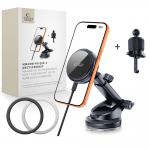 Suport auto Tech-Protect V9, Incarcare Wireless 25W, 3A, Racire activa ArcticBoost, Dashboard / Air Vent Mount, Cablu USB-C la USB-C 1m inclus, Negru 4 - lerato.ro