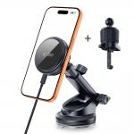 Suport auto Tech-Protect V9, Incarcare Wireless 25W, 3A, Racire activa ArcticBoost, Dashboard / Air Vent Mount, Cablu USB-C la USB-C 1m inclus, Negru 3 - lerato.ro