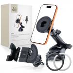 Suport auto Tech-Protect N62, Air Vent / Dashboard / Windshield Mount, Compatibil MagSafe, Rotire 360 grade, Negru 4 - lerato.ro
