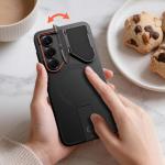 Carcasa Tech-Protect Kevlar Aura cu MagSafe si Stand compatibila cu Samsung Galaxy S26, Negru / Portocaliu 6 - lerato.ro