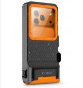 Husa universala pentru telefon Tech-Protect IPX8 Pro, Waterproof, Destinata telefoanelor cu dimensiuni intre 4.7–6.9 inch, Negru / Portocaliu