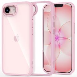 Husa Tech-Protect Magmat compatibila cu iPhone 17e / 16e, Roz / Transparent