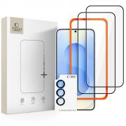 Set protectie 3in1 Tech-Protect Easy Set Plus, 2 folii sticla ecran + 1 folie sticla camera foto, compatibil cu Samsung Galaxy S26, Negru