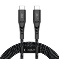 Cablu pentru incarcare si transfer de date Tech-Protect Ultraboost UB11T, 2x USB-C, 240W, 2A, 480 Mbps, 2m, Negru