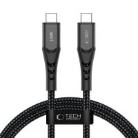 Cablu pentru incarcare si transfer de date Tech-Protect Ultraboost UB11T, 2x USB-C, 100W, 2A, 480 Mbps, 1m, Negru