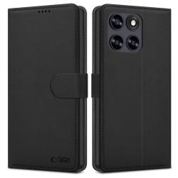 Husa flip cover Tech-Protect Wallet compatibila cu Motorola Moto G67 / G77, Negru
