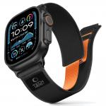 Curea Tech-Protect Nylon Elite compatibila cu Apple Watch 8/9/10/11/SE/Ultra, 44/45/46/49mm, Negru/Portocaliu 3 - lerato.ro