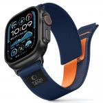 Curea Tech-Protect Nylon Elite compatibila cu Apple Watch 8/9/10/11/SE/Ultra, 44/45/46/49mm, Albastru/Portocaliu 3 - lerato.ro