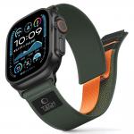 Curea Tech-Protect Nylon Elite compatibila cu Apple Watch 8/9/10/11/SE/Ultra, 44/45/46/49mm, Verde/Portocaliu 3 - lerato.ro