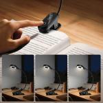 Lampa de citit Tech-Protect LL100, 2W, 25 lm, 3000K-6000K, Clema pentru prindere, Brat ajustabil, 300mAh, USB-C, Negru 7 - lerato.ro