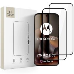 Set 2 folii sticla Tech-Protect Glass Fit Plus compatibile cu Motorola Moto G67 / G77 / G87, Negru
