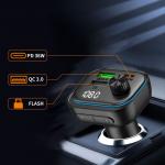 Incarcator auto ech-Protect CC07, 2x USB-A, 1x USB-C, 36W, 3A, 1x Transmitator FM Bluetooth, Fast Charging, Negru 4 - lerato.ro