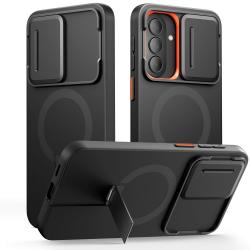 Carcasa Tech-Protect Kevlar Aura cu MagSafe compatibila cu Samsung Galaxy A57 5G, Negru / Portocaliu
