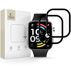 Set 2 folii protectie sticla hibrid Tech-Protect Glass Flex Plus compatibile cu Xiaomi Redmi Watch 6, Negru