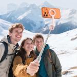 Selfie stick cu trepied Tech-Protect L10S, Rotire 360 grade, Compatibil MagSafe, Telecomanda Bluetooth, Lungime maxima 152cm, Roz / Gri 12 - lerato.ro