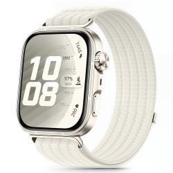 Curea Tech-Protect Nylon compatibila cu Huawei Watch Fit 3 / 4 / 4 Pro / 5 / 5 Pro, Crem