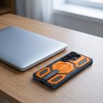 Kit protectie 360 grade Tech-Protect MagBlast, Carcasa cu MagSafe si Stand + Rama policarbonat + 2 folii sticla securizata, compatibile cu Samsung Galaxy S26 Ultra, Negru / Portocaliu 9 - lerato.ro
