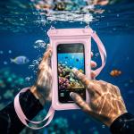 Husa waterproof universala Tech-Protect UWC7 pentru dispozitive 6.9 inch, IPX8, Roz 8 - lerato.ro