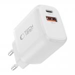 Incarcator retea Tech-Protect NCA65W-GAN, 65W, 3A, 1xUSB-C, 1xUSB-A, Fast Charging, Alb 2 - lerato.ro