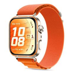 Curea din nailon Tech-Protect Nylon Pro compatibila cu Huawei Watch Fit 3 / 4 / 4 Pro / 5 / 5 Pro, Portocaliu