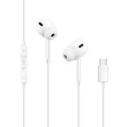 Casti audio Tech-Protect Ultraboost Core G3, In-ear, Control pe fir, USB-C, Lungime cablu 1.2m, Alb