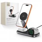 Statie de incarcare Wireless 3 in 1 Tech-Protect A52, 25W, Suport vertical cu MagSafe, Cablu USB-C 1m inclus, Negru 3 - lerato.ro