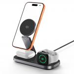 Statie de incarcare Wireless 3 in 1 Tech-Protect A52, 25W, Suport vertical cu MagSafe, Cablu USB-C 1m inclus, Negru 4 - lerato.ro